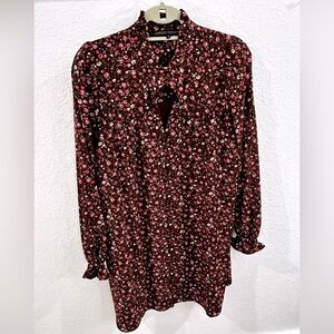 Brown floral mini dress